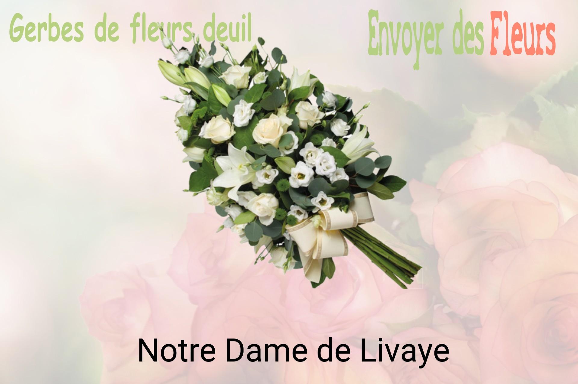 Gerbe de fleurs de deuil livrée à Notre-Dame-de-Livaye